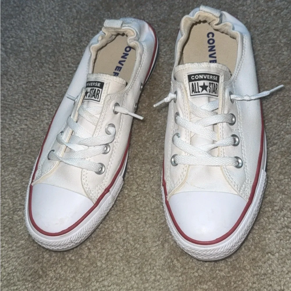 Converse Chuck Taylor All Star Slip-On White Low Top Sneakers (Size 9) - Picture 2 of 7